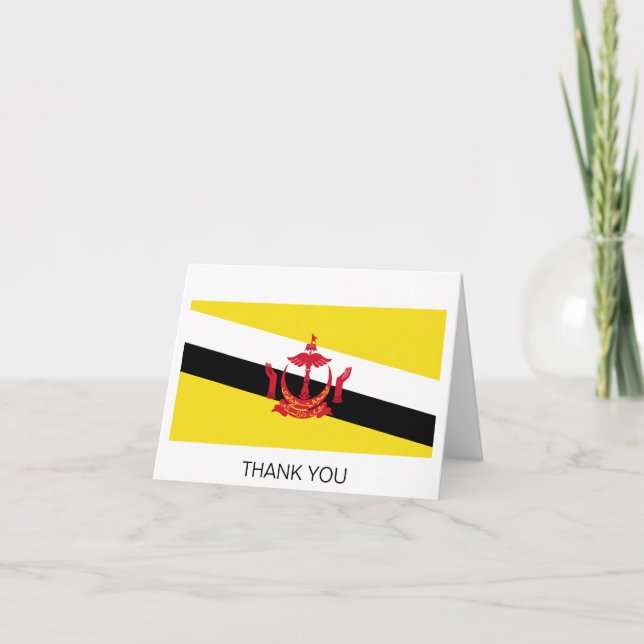 Carte De Remerciements Drapeau patriotique de Brunei (Devant)
