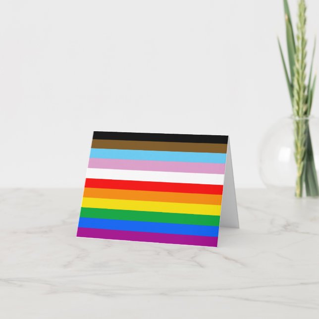 CARTE DE REMERCIEMENTS DRAPEAU PRIDE LGBTQ+ INCLUSIF (Devant)