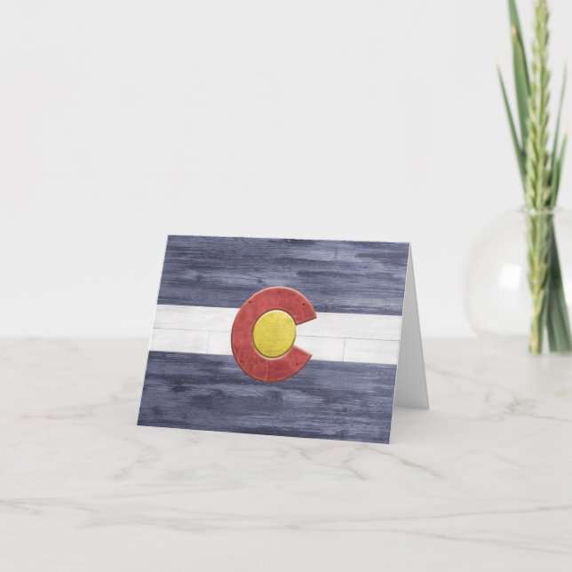 Carte De Remerciements Drapeau rustique du Colorado (Devant)