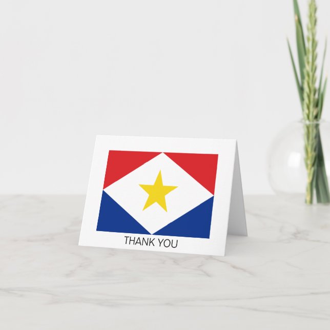 Carte De Remerciements Drapeau Saba (Devant)
