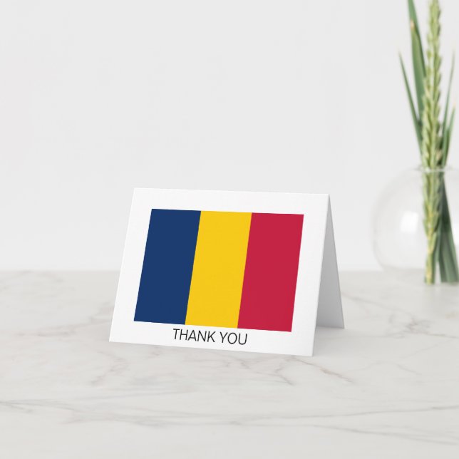 Carte De Remerciements Drapeau Tchad (Devant)