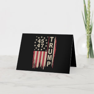 Carte De Remerciements Drapeau Trump 45 47 Vintage Rétro Amérique USA