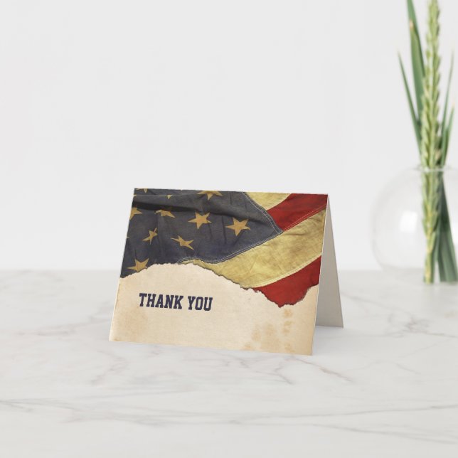 Carte De Remerciements Drapeau Vintage patriotique (Devant)