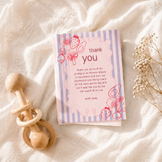 Carte De Remerciements Drawn Locally Grown Farmer's Market Baby Shower 