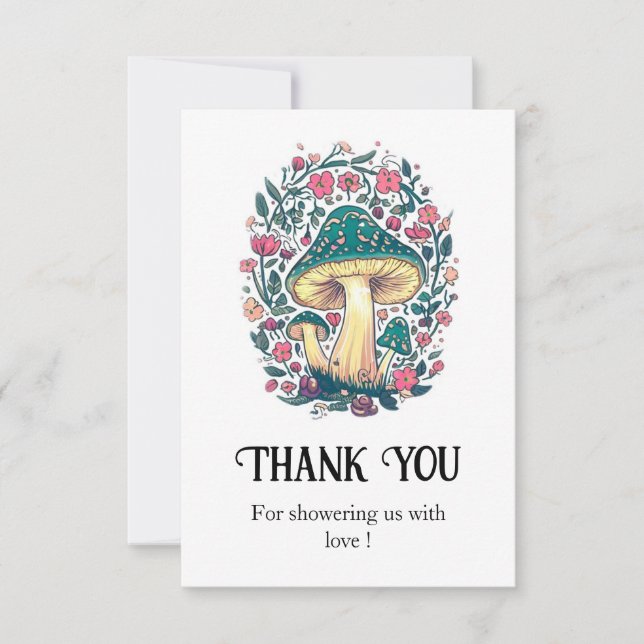 Carte De Remerciements Dreamsical Whimsical Mushroom Baby shower (Devant)