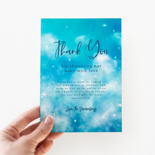 Carte De Remerciements Dreamy Cloud Nine Boy Baby shower (Créateur téléchargé)