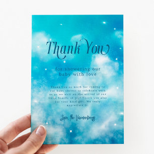 Carte De Remerciements Dreamy Heaven envoyé Baby shower garçon