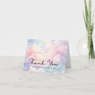Carte De Remerciements Dreamy She's On Cloud 9 Fête des mariées