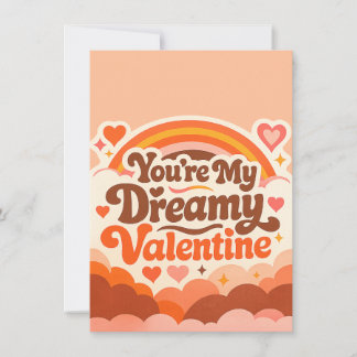 Carte De Remerciements Dreamy Valentine’s Day Card Retro Love Rainbow Rom