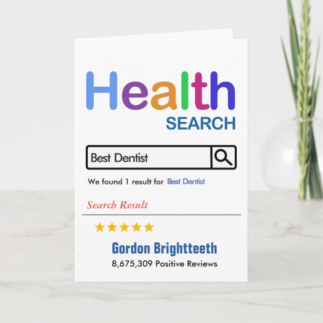Carte De Remerciements Drôle cadeau meilleur dentiste (Devant)