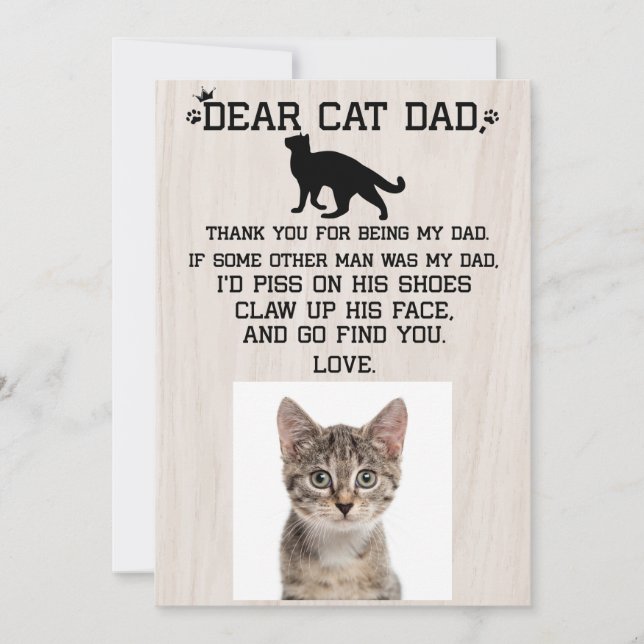 Carte De Remerciements drôle Cher chat papa photo collage Fête des pères  (Devant)