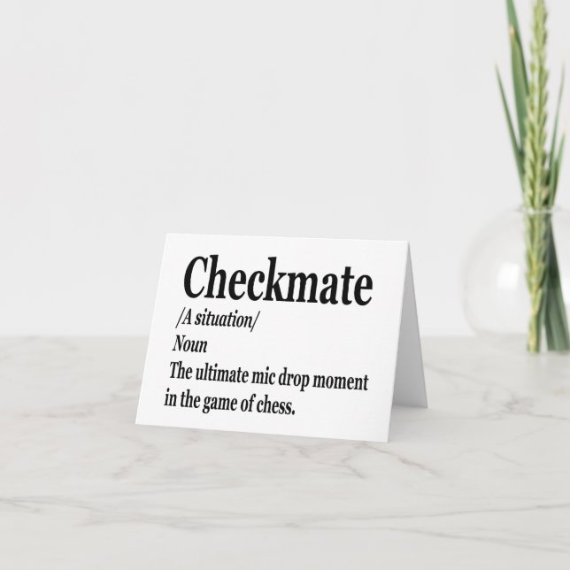 Carte De Remerciements Drôle Chess Checkmate Définition Chess Lover (Devant)