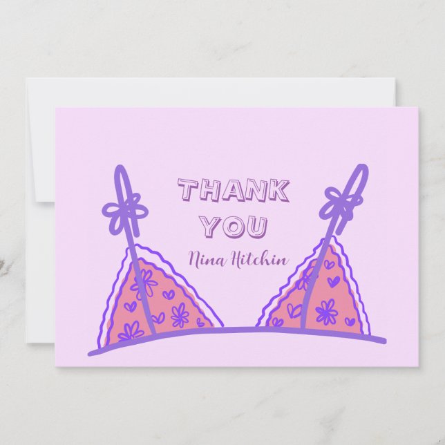 Carte De Remerciements Drôle de lingerie violette coquine pour enterremen (Devant)
