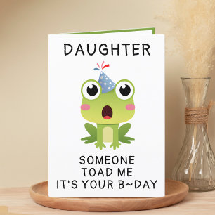 Carte De Remerciements Drôle Grenouille Toad Croak fille Joyeux anniversa