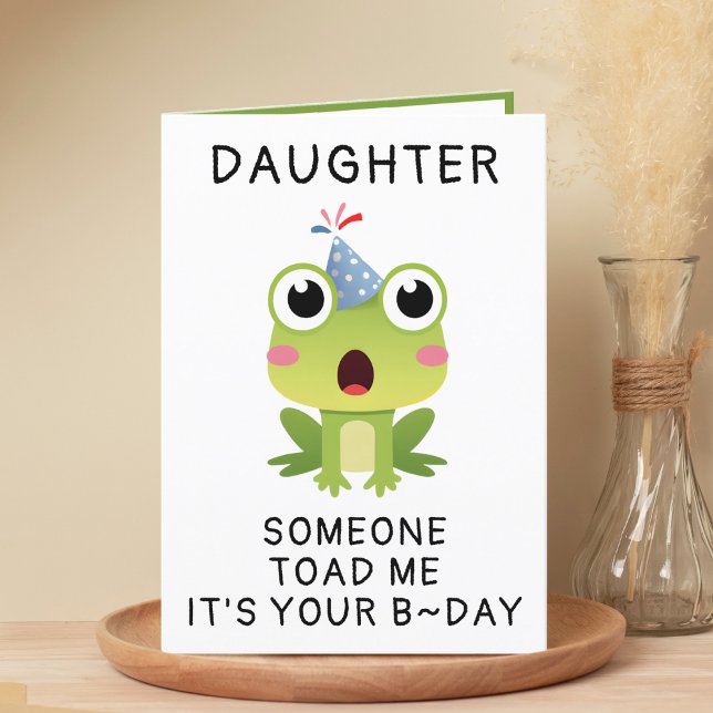 Carte De Remerciements Drôle Grenouille Toad Croak fille Joyeux anniversa (Funny Frog Toad Croak Daughter Happy Birthday Thank You Card)