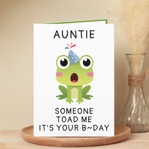 Carte De Remerciements Drôle Grenouille Toad Croak Tante Joyeux Anniversa