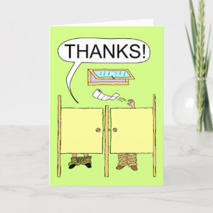 Carte de remerciements drôle : Papier hygiénique