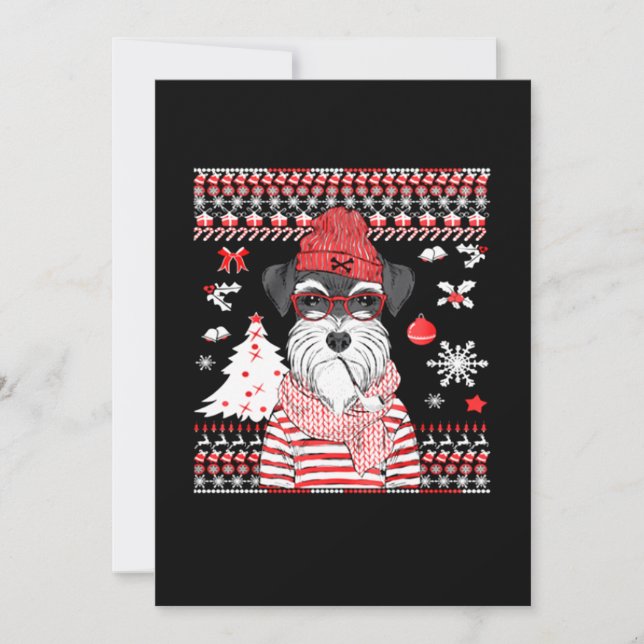 Carte De Remerciements Drôle Schnauzer Dog Christmas Gig (Devant)
