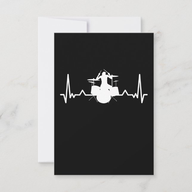 Carte De Remerciements Drummer Drumming Hearbeat Drôle Drôle Cadeau (Devant)