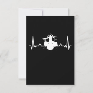 Carte De Remerciements Drummer Drumming Hearbeat Drôle Drôle Cadeau
