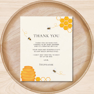 Carte de remerciements du Baby shower budgétaire B