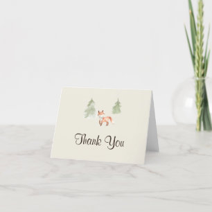 Carte de remerciements du Baby shower de Fox Woodl