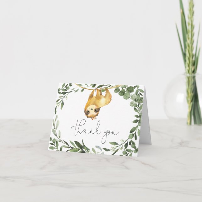 Carte de remerciements du Baby shower de Sloth (Devant)