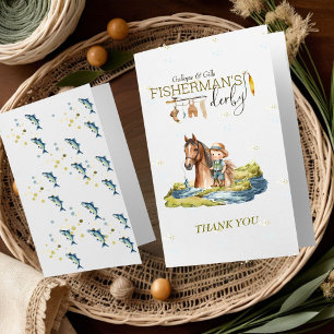 Carte de remerciements du Baby shower Derby du pêc