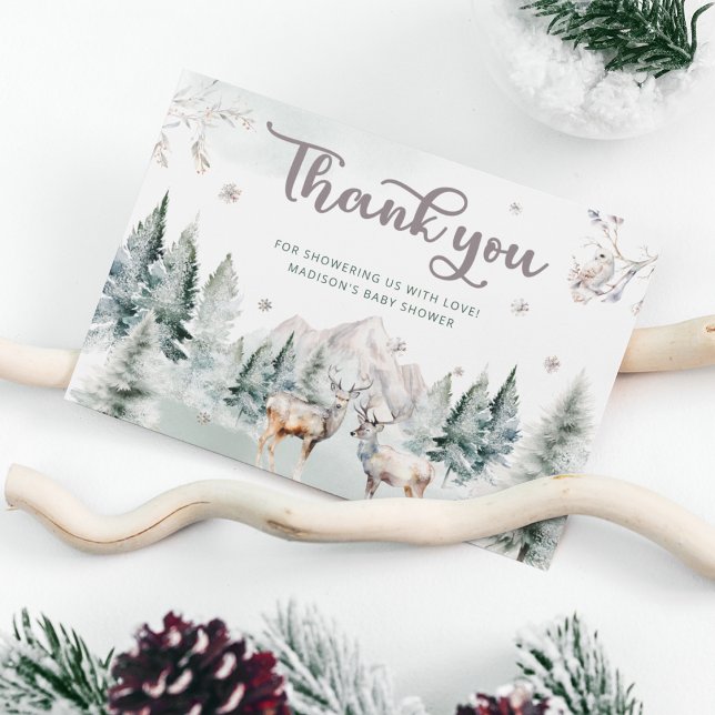 Carte de remerciements du Baby shower des cerfs de (Créateur téléchargé)