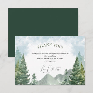 Carte de remerciements du Baby shower forestier d'
