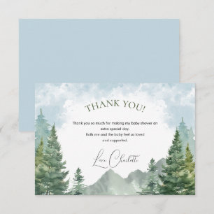Carte de remerciements du Baby shower forestier d'