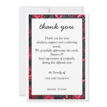 carte de remerciements du cadre de fleurs