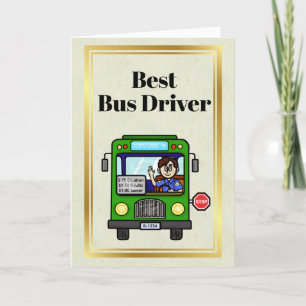 Carte de remerciements du conducteur de bus mascul