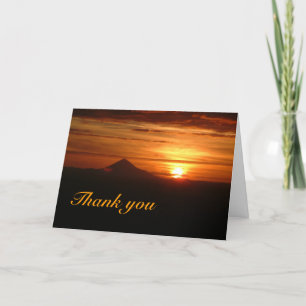 Carte de remerciements du coucher de soleil avec m
