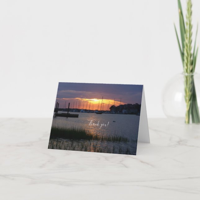 Carte de remerciements du coucher du soleil de Fol (Devant)