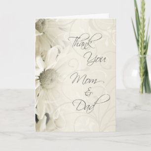 Carte de remerciements du jour de mariage des pare