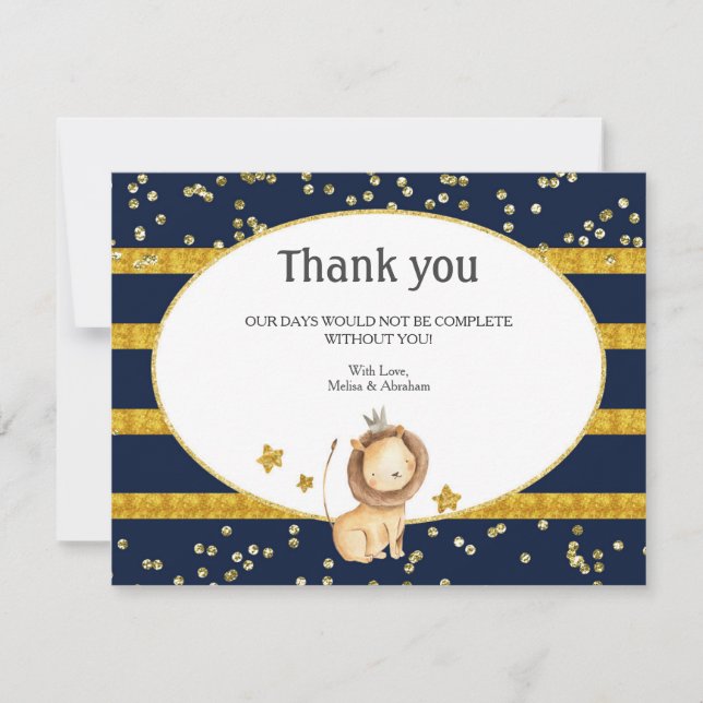 Carte de remerciements du Lion d'or bleu de la mar (Devant)