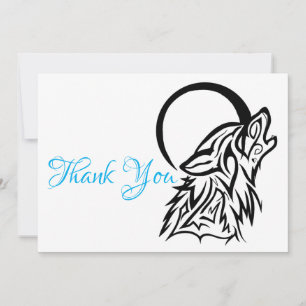 Carte de remerciements du loup plat