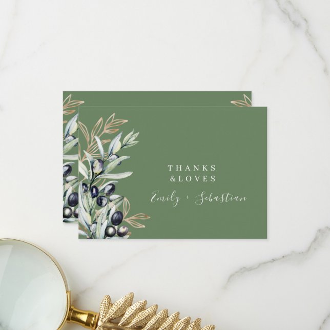 Carte de remerciements du Mariage botanique de la  (Devant/Arrière en situation)