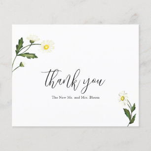 Carte de remerciements du Mariage budgétaire flora