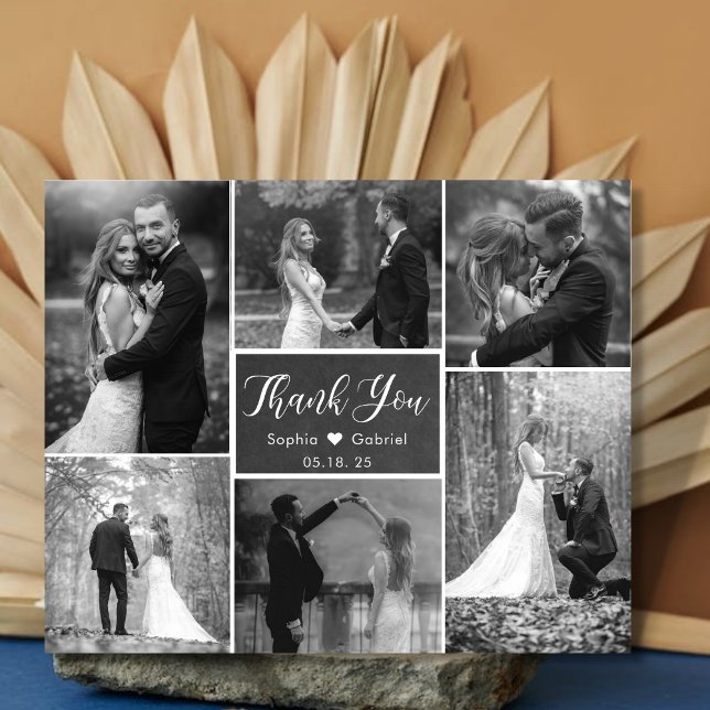 Carte de remerciements du Mariage de collage du ta (Créateur téléchargé)