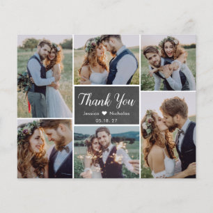Carte de remerciements du Mariage de collage du ta