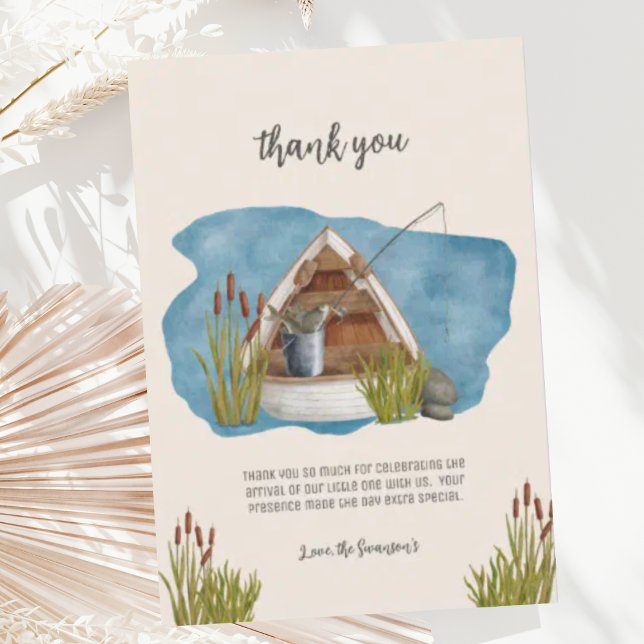 Carte de remerciements du petit Baby shower pêcheu (Créateur téléchargé)