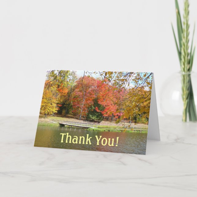 Carte de remerciements du pont d'automne (vierge à (Devant)