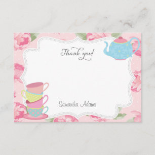 Carte de remerciements du Shabby Chic Tea Party