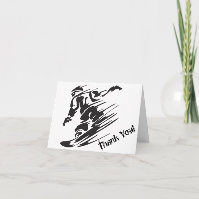 Carte de remerciements du Snowboard de Silhouette (Devant)
