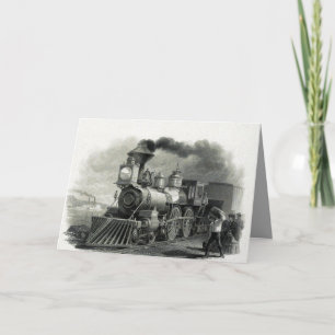 Carte de remerciements du train à vapeur vintage