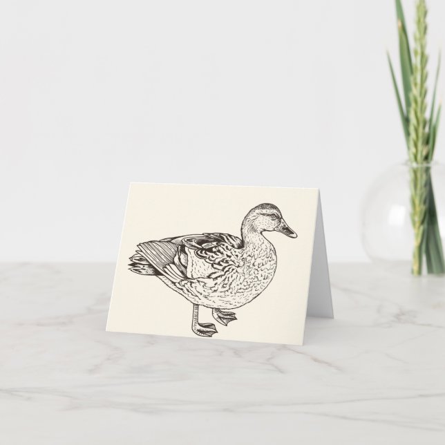 Carte De Remerciements Duck Sketch (Devant)