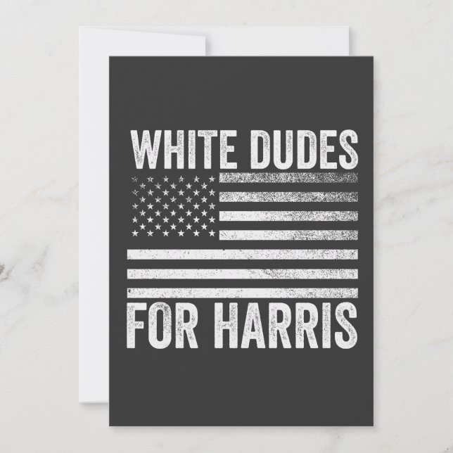 Carte De Remerciements Dudes Blanches Pour Kamala Harris 2024 (Devant)