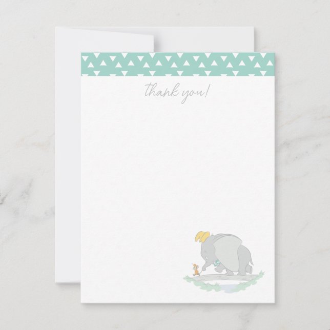 Carte De Remerciements Dumbo et Timothy Q. Baby shower (Devant)